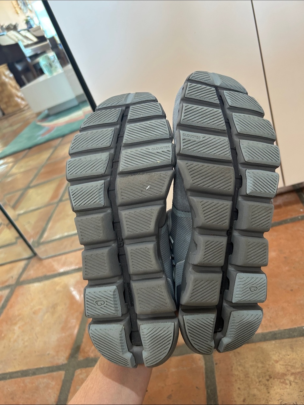 On Running Men’s Cloud Athletic Shoes - Light Gray - Picture 9 of 10